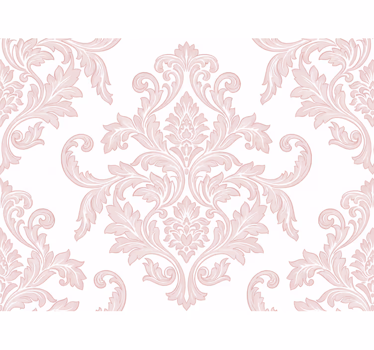 Papel tapiz barroco damasco en tono blush - TenVinilo