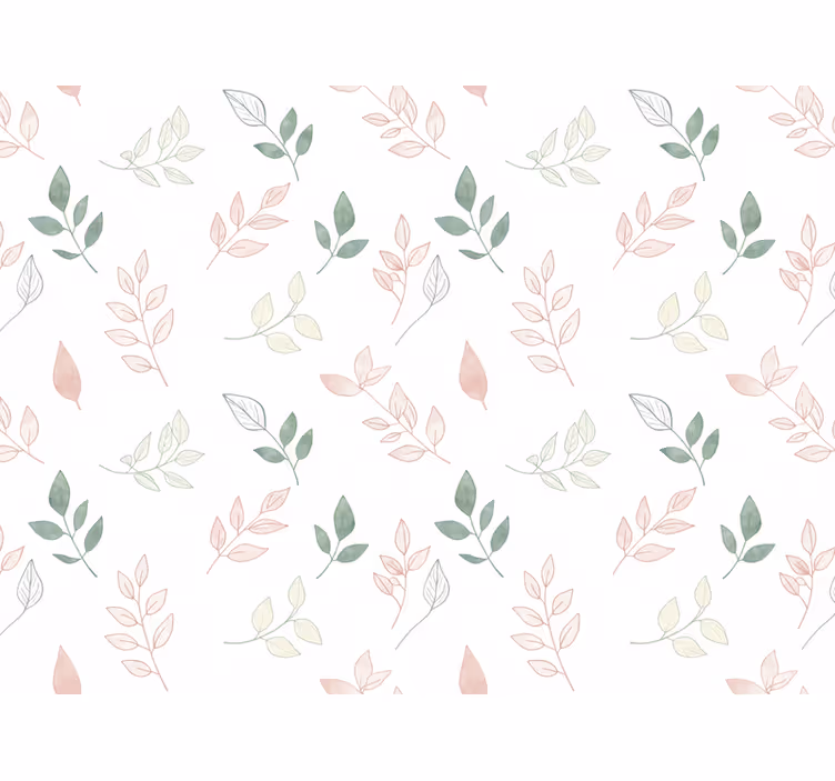 Papel tapiz flores hojas suaves en colores claros - TenVinilo