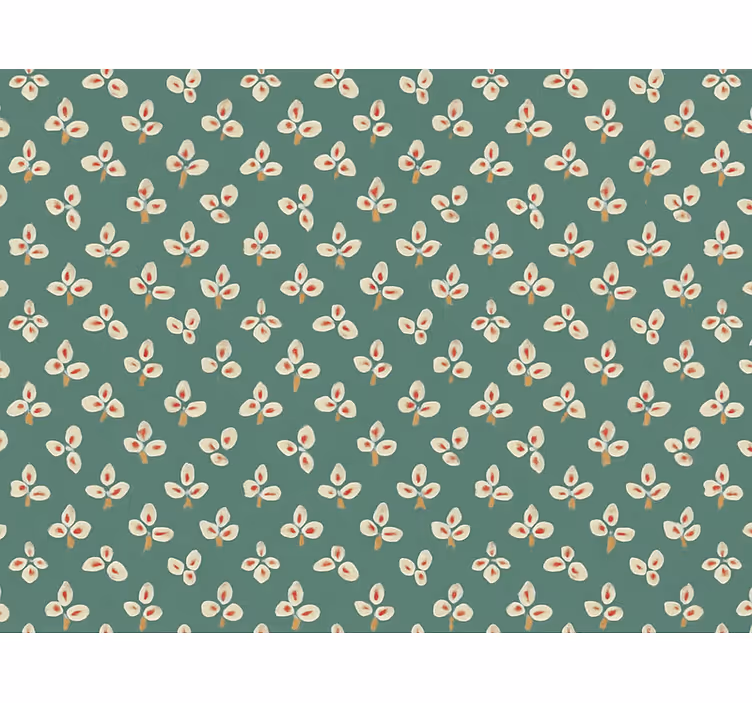 Papel tapiz abstracto pétalos prensados verde apagado - TenVinilo
