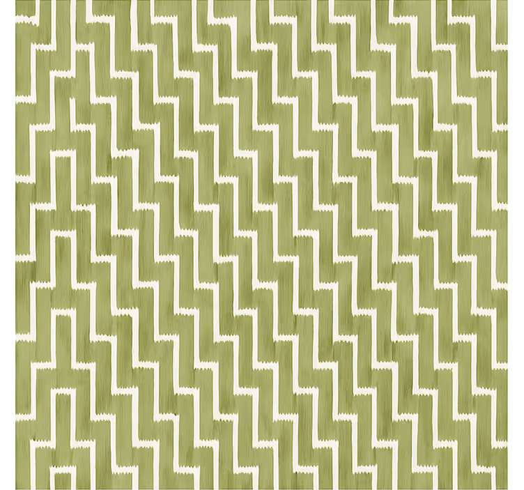 Papel pintado geométrico en patrón ikat verde barro - TenVinilo