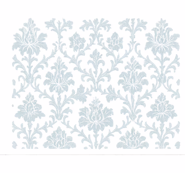 Papel tapiz flores damasco azul ligero y aireado - TenVinilo
