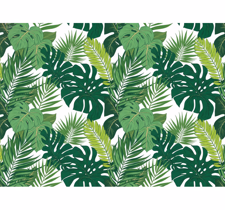 Papel tapiz hojas hojas de jungla - TenVinilo