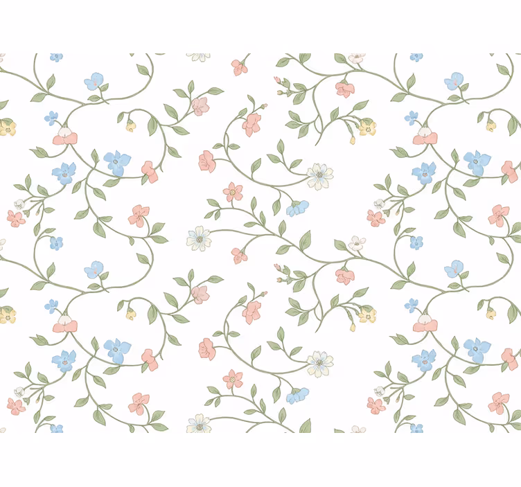 Papel tapiz flores enredadera de flores delicadas - TenVinilo