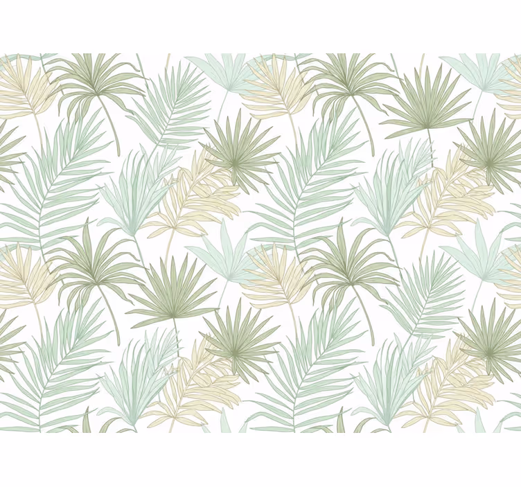 Papel tapiz hojas hojas de palma tropicales claras - TenVinilo