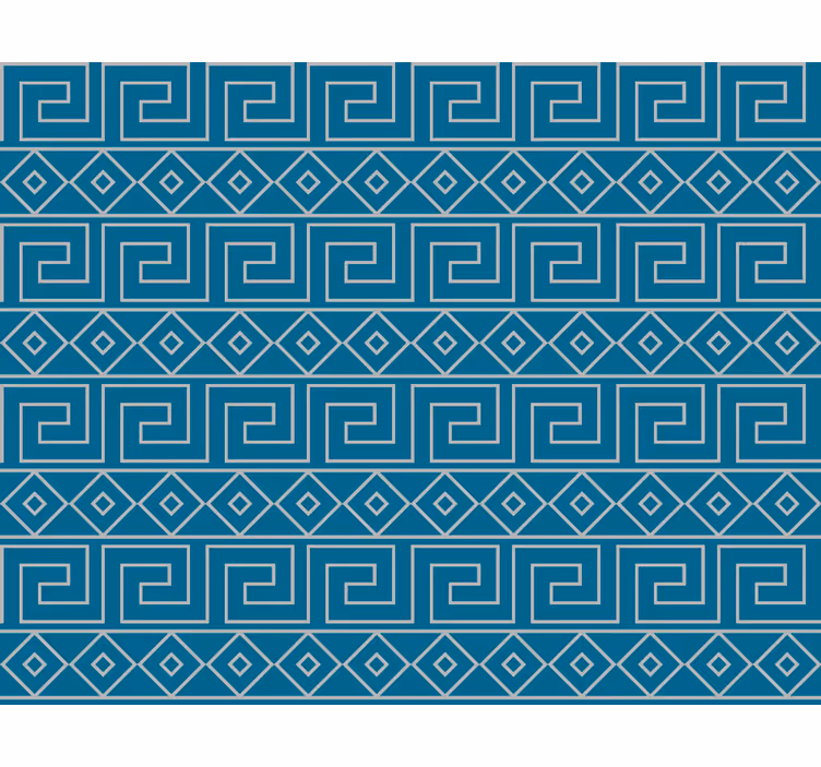 Papel tapiz azul con patrón griego - TenVinilo