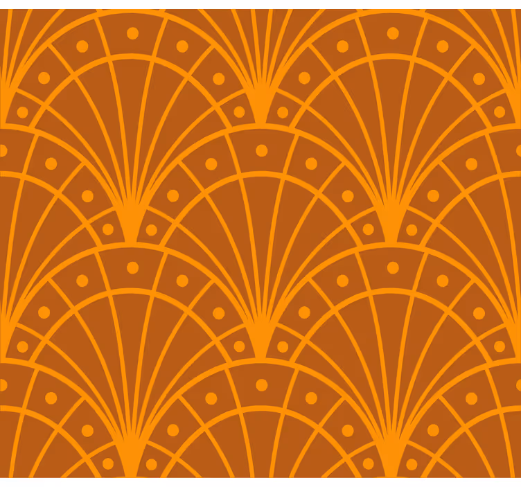 Papel tapiz naranja elegante art déco - TenVinilo