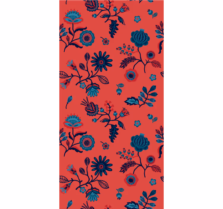 Papel tapiz rojo con diseño tradicional polaco - TenVinilo