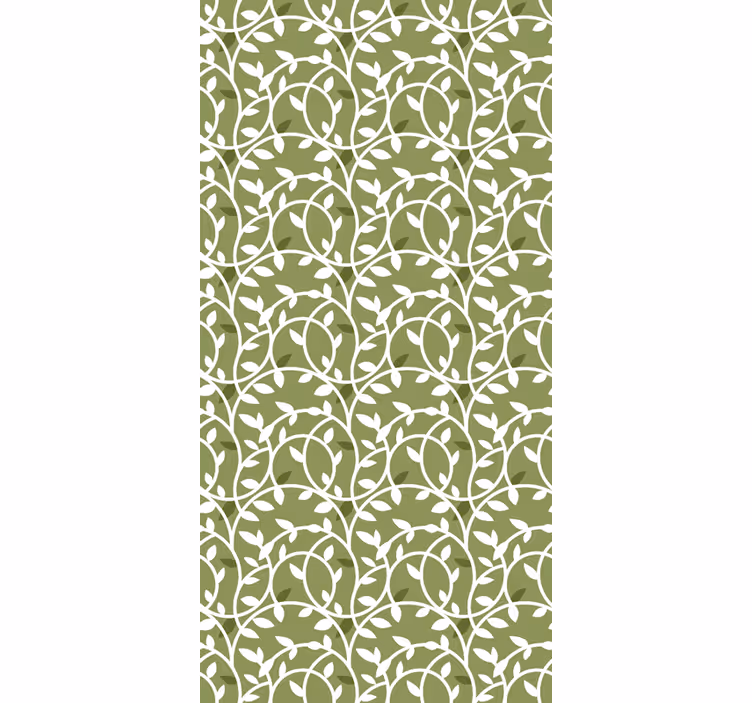Papel tapiz verde simplicidad de patrón de enredadera - TenVinilo