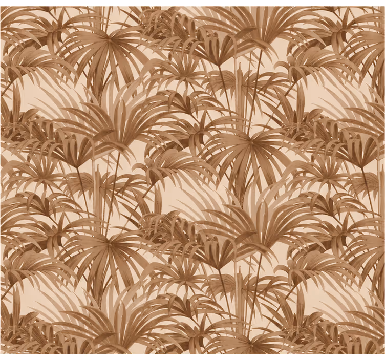 Papel tapiz paisaje hojas tropicales patrón completo - TenVinilo