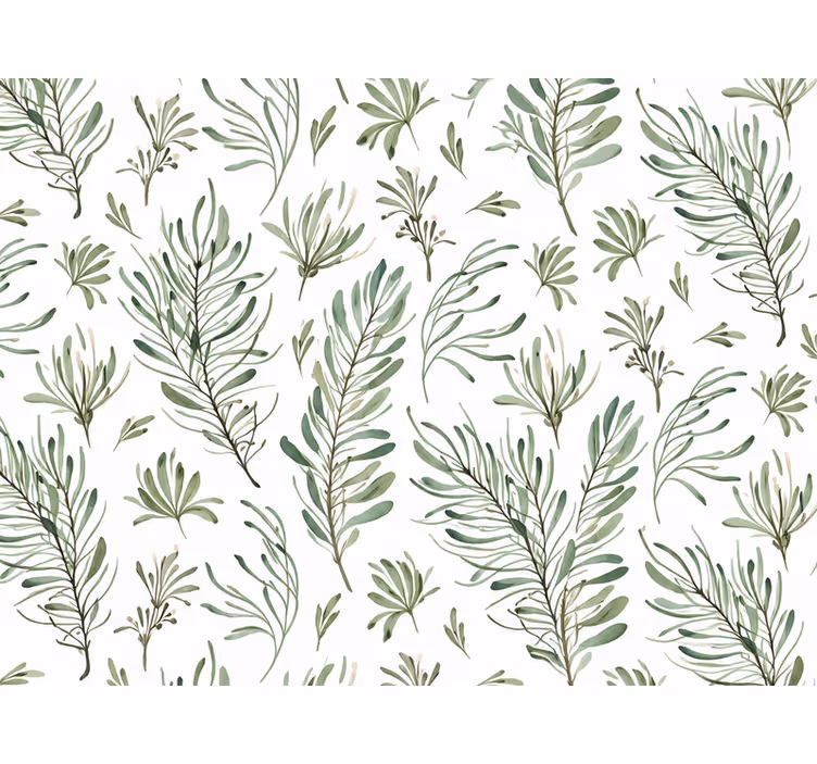 Papel tapiz paisaje patrón de flora y fauna - TenVinilo