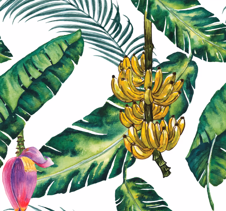 Papel pintado de hojas tropicales verdes - TenVinilo