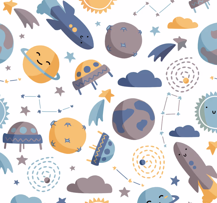 Papel pintado de niños del espacio - TenVinilo