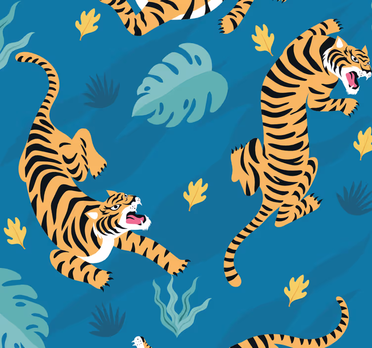 Papel pintado infantiles animal tigre - TenVinilo