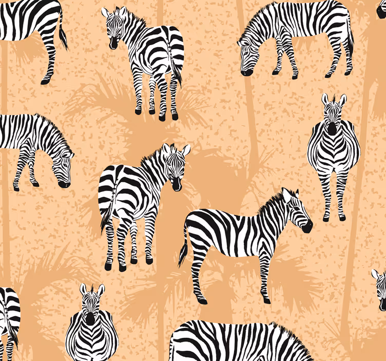 Papel pintado baño cebras safari - TenVinilo