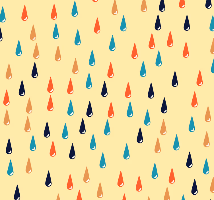 Papel pintado infantil gotas de lluvia colorido - TenVinilo