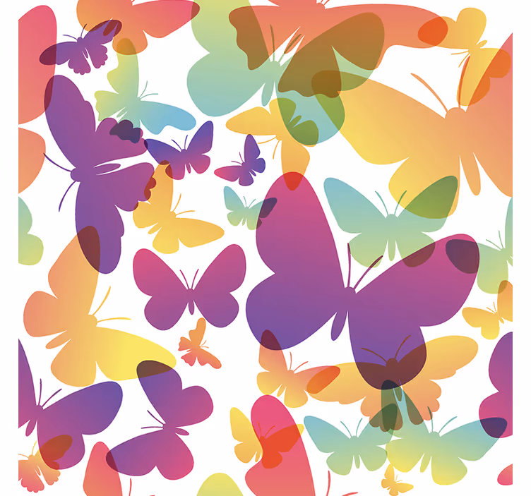 Papel pintado salón de mariposas multicolor - TenVinilo