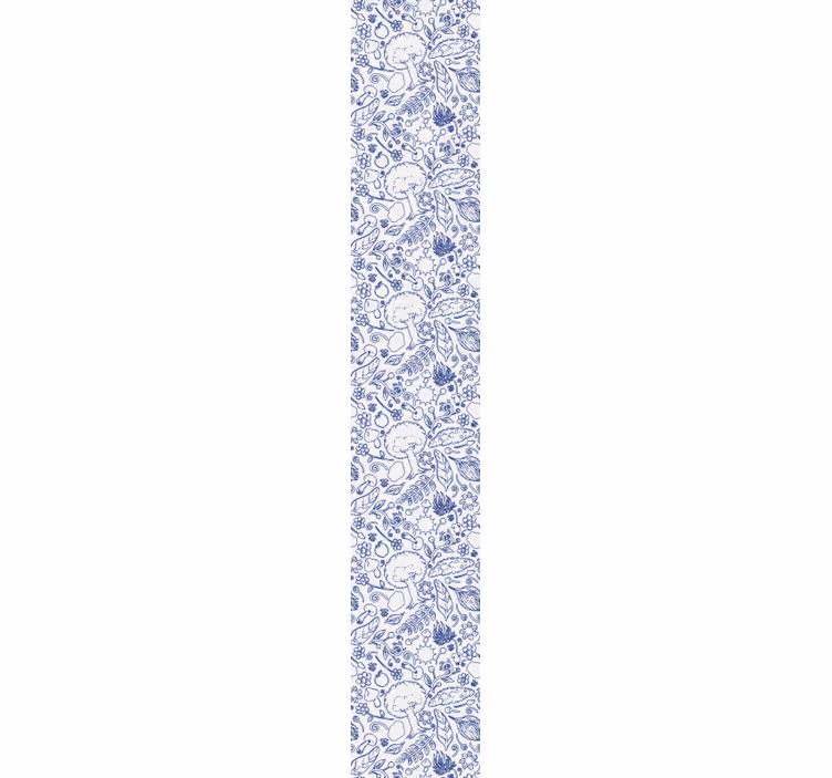 Papel pintado hojas y árboles azules - TenVinilo