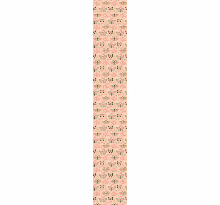 Papel pintado bebé mariposas rosas y flores - TenVinilo