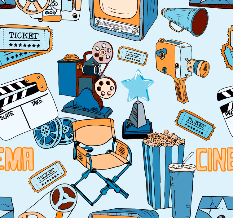 Papel pintado infantil ilustraciones de cine - TenVinilo