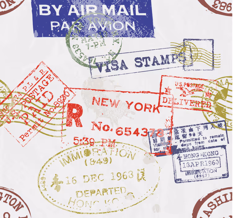 Papel pintado retro Postales antiguas - TenVinilo