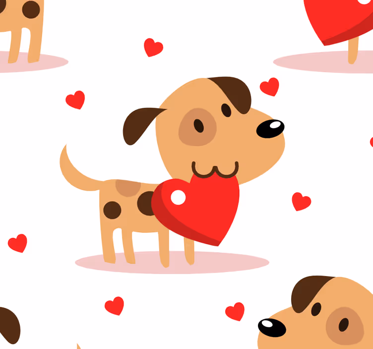 Papel tapiz perros amor de cachorros - TenVinilo