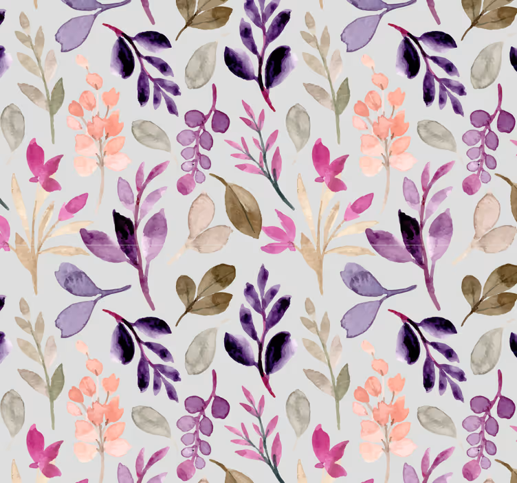 Papel pintado flores Color suave floral - TenVinilo