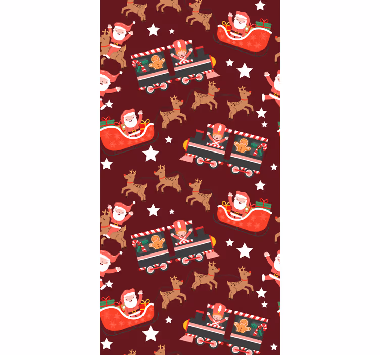 Papel tapiz navidad trineo festivo de santa - TenVinilo