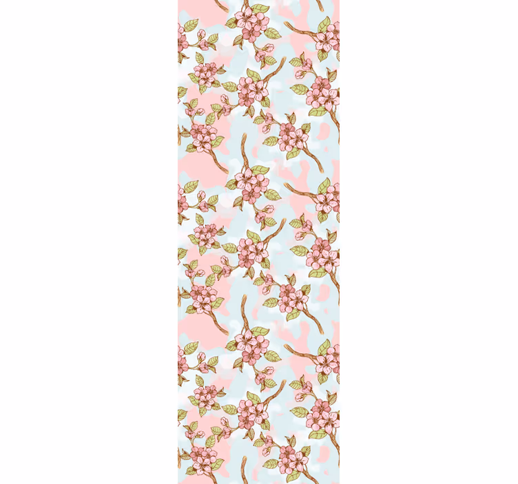 Papel tapiz flores ramas florecientes - TenVinilo