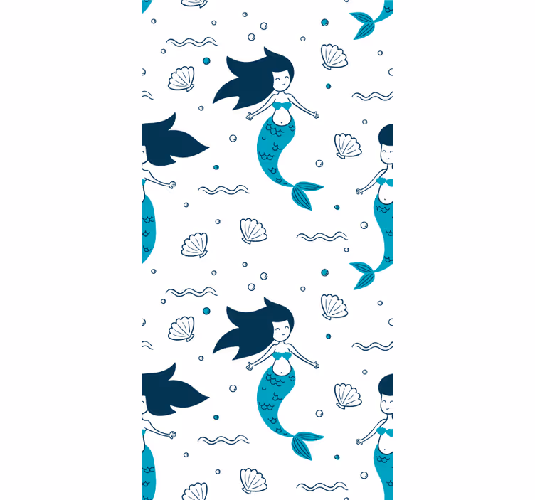 Papel tapiz animales encantadora escena de sirena - TenVinilo