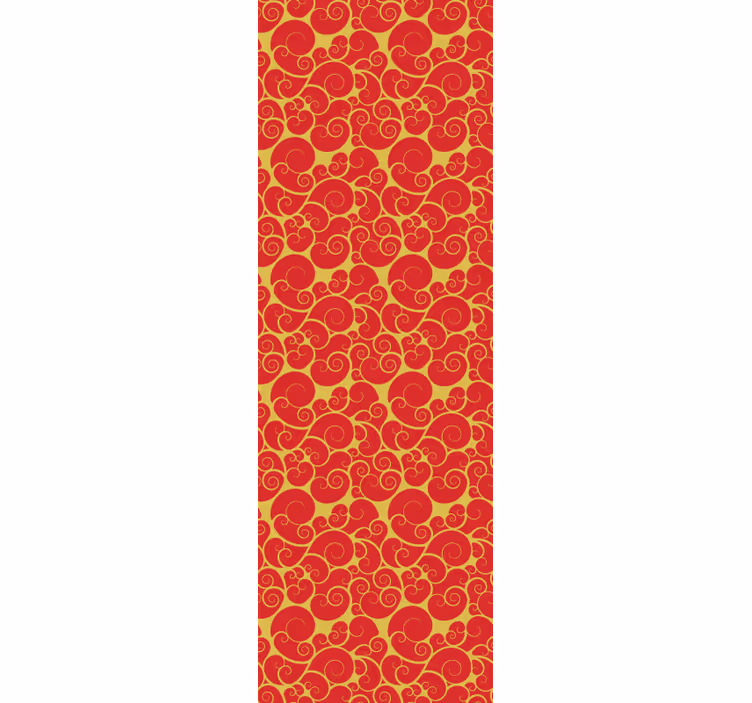 Papel pintado lunares Remolinos rojos y amarillos - TenVinilo