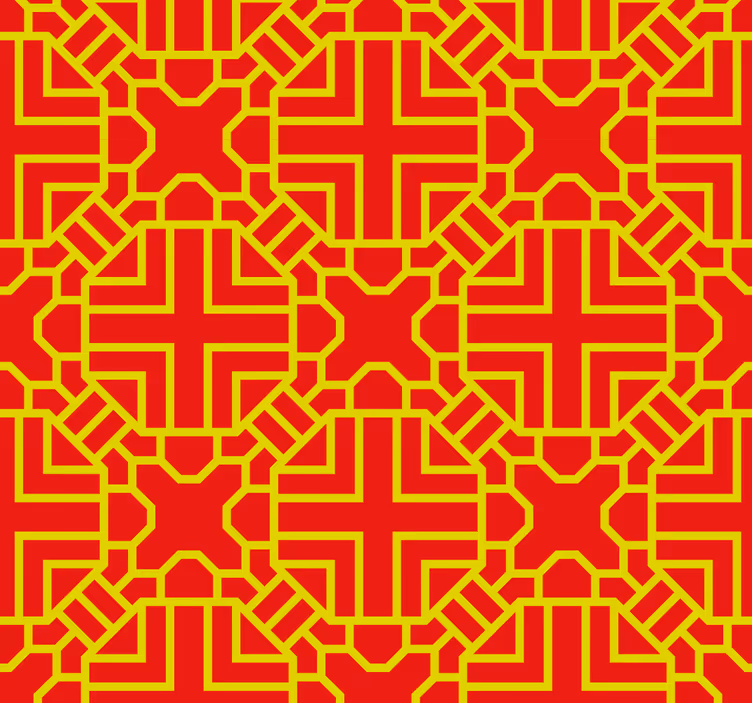 Papel tapiz rojo patrón de celosía intrincado - TenVinilo