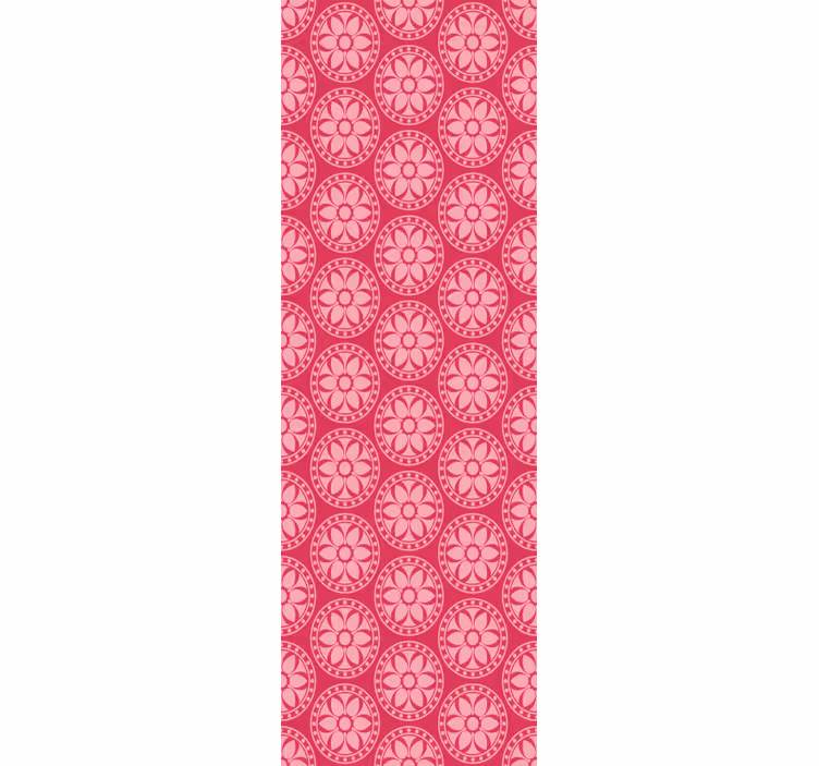 Papel tapiz rosa motivo floral geométrico - TenVinilo
