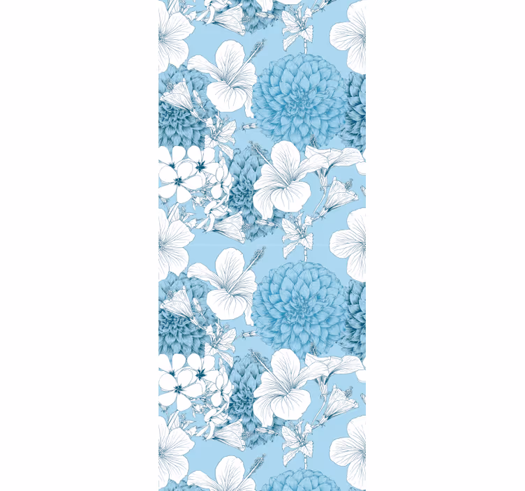 Papel tapiz flores motivo de dibujo floral - TenVinilo