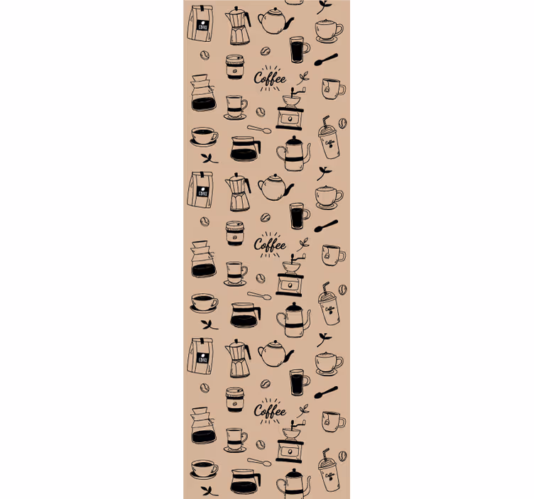 Papel pintado cocina Iconos de hacer café - TenVinilo