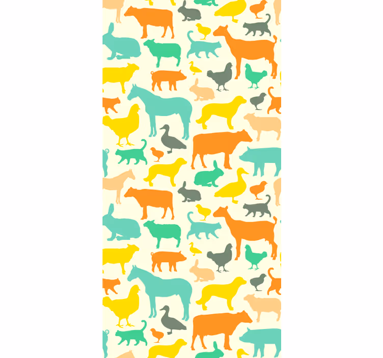 Papel tapiz animales siluetas de animales - TenVinilo