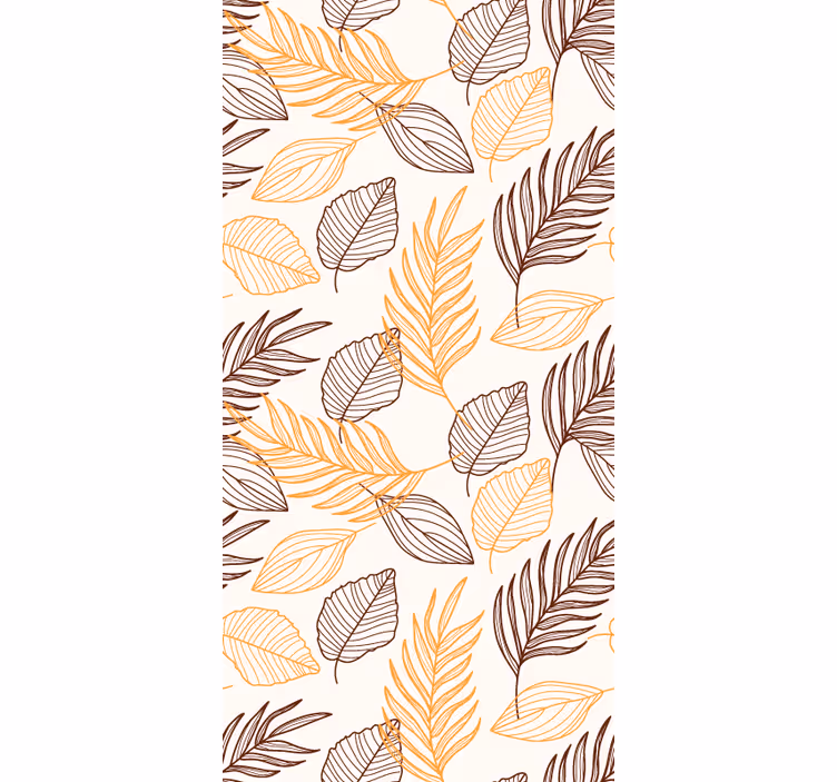 Papel tapiz hojas patrón de follaje de otoño - TenVinilo