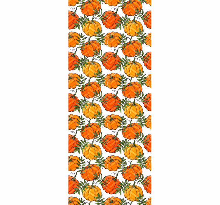 Papel pintado naturaleza Calabazas de dibujos animados amarillo y - TenVinilo
