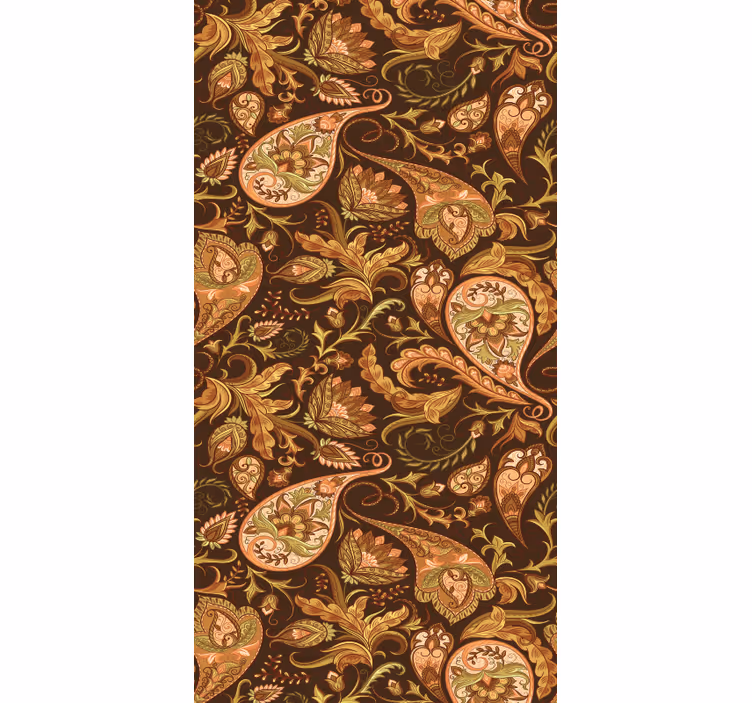 Papel tapiz floral motivos botánicos ornamentados - TenVinilo
