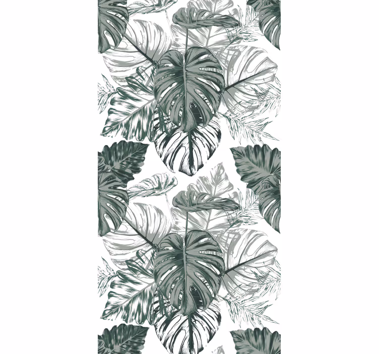 Papel pintado flores Hojas de monstera abstractas - TenVinilo