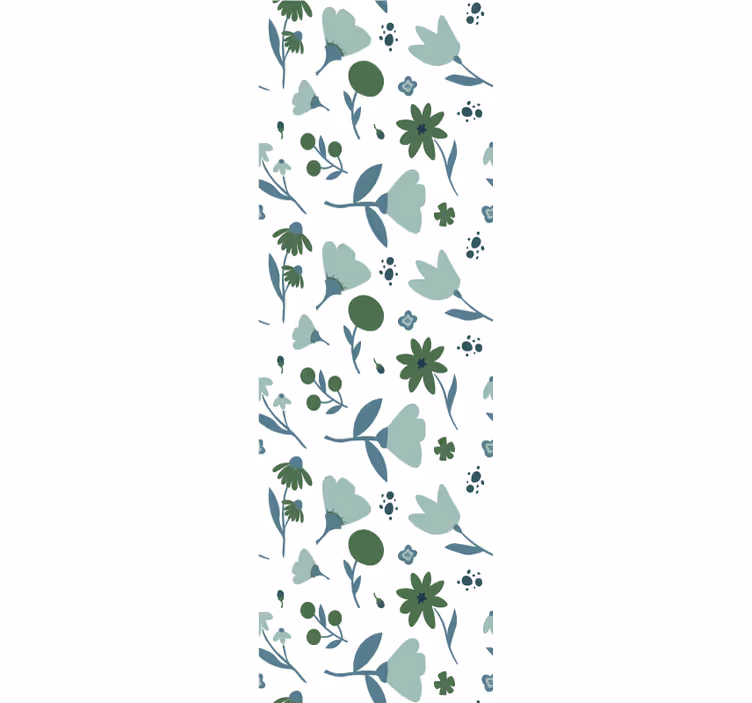 Papel pintado flores Harina azul - TenVinilo