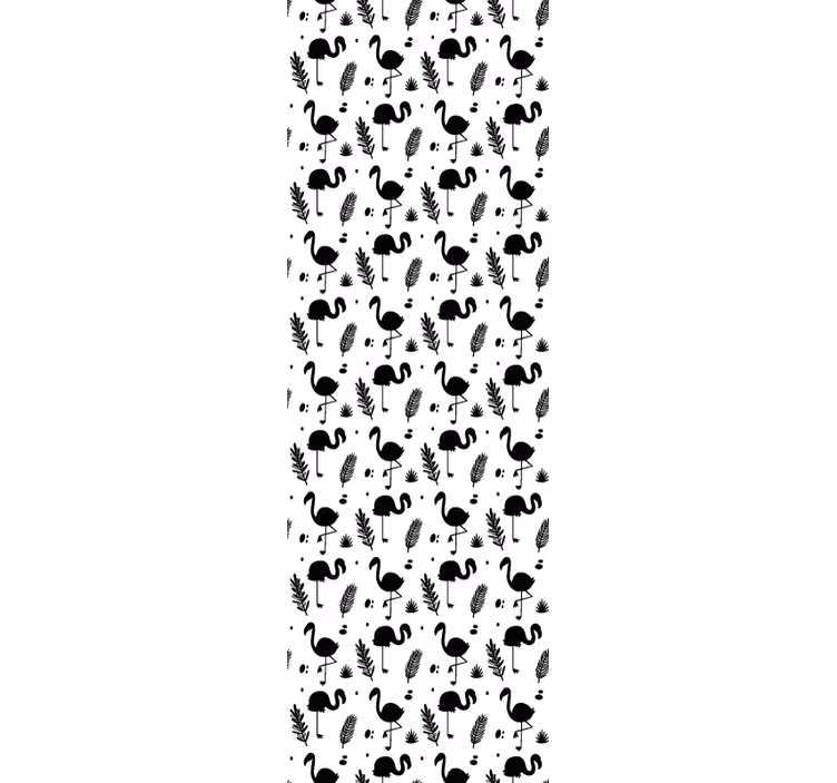 Papel tapiz animales patrón de follaje de flamenco - TenVinilo