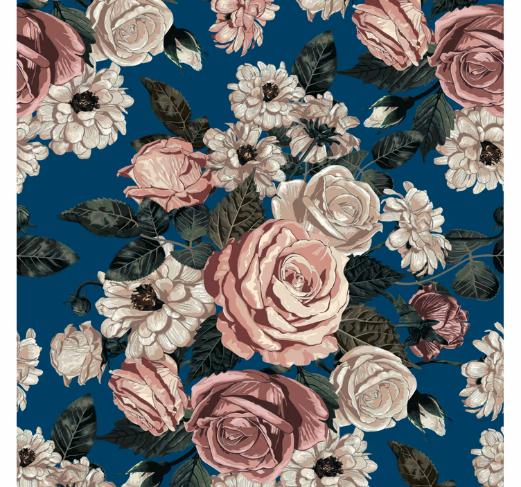 Papel tapiz flores flores elegantes - TenVinilo