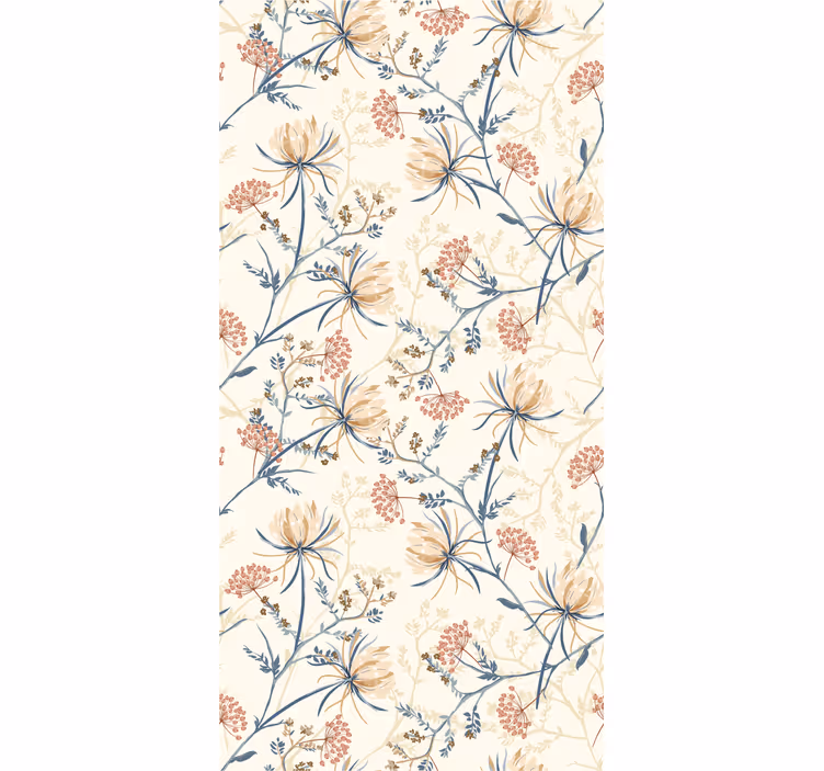 Papel pintado floral Estilo botánico floral vintage - TenVinilo