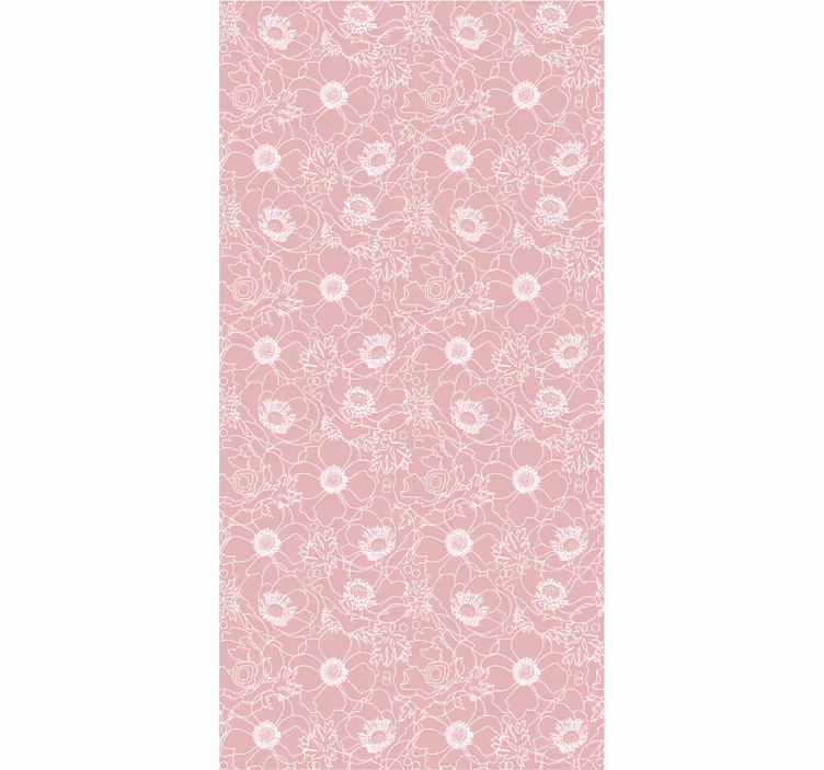 Papel tapiz flores motivo de contorno floral - TenVinilo