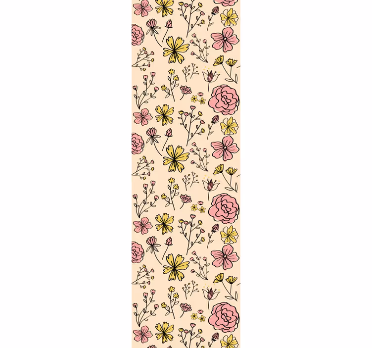 Papel ornamental Dibujo de flores vintage - TenVinilo