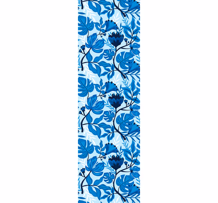 Papel de pared Flores azules exóticas - TenVinilo