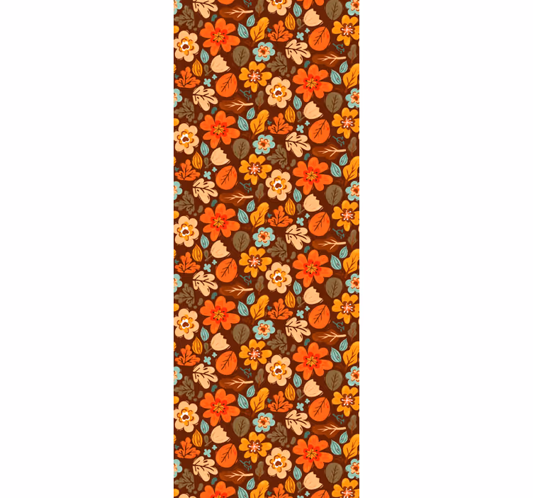 Papel tapiz flores motivos florales otoñales - TenVinilo
