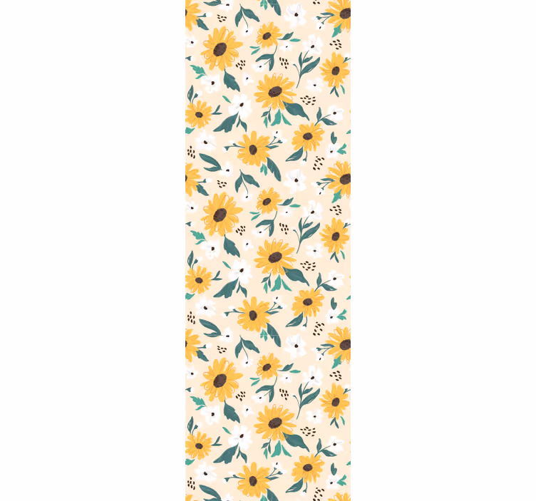 Papel tapiz flores motivo de girasol - TenVinilo