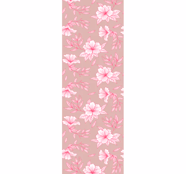Papel pintado flores Loto rosa neón - TenVinilo