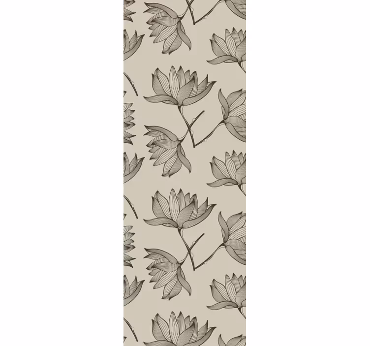 Papel tapiz flores floral delineado - TenVinilo
